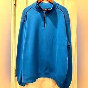 St. Croix Men’s Bright Blue Half-Zip Sweater, Size XL